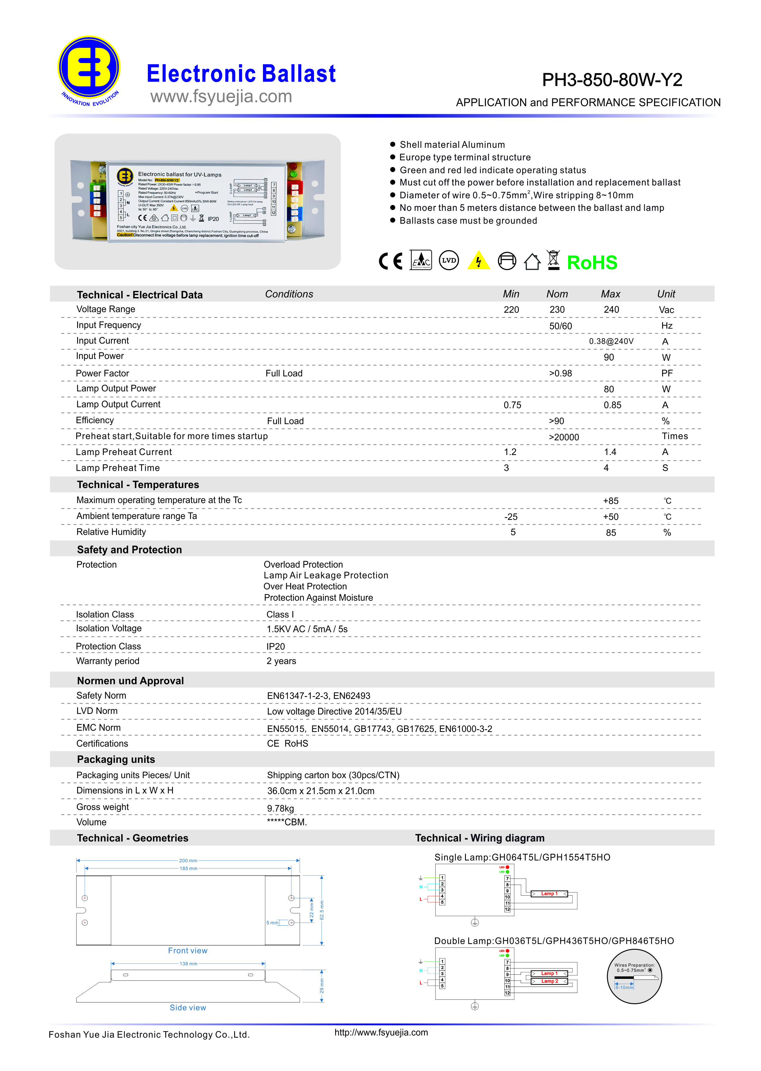 PH3-850-80W-Y2 A1.0